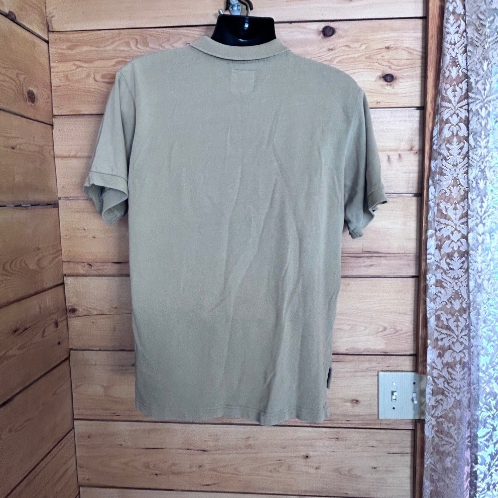 Vintage Polo Shirt Mens Large Khaki Beige Sailing Embroidered Helly Hansen - Picture 4 of 6